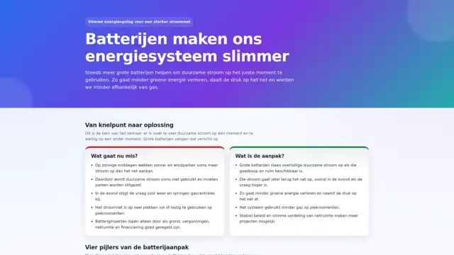Thumbnail voor Batterijen maken ons energiesysteem slimmer