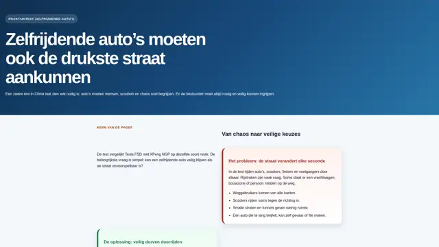 Thumbnail voor Zelfrijdende auto’s moeten ook de drukste straat aankunnen